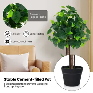 Costway Artificial Hydrangea Tree Fake Potted Silk Tree Faux Indoor Floor Plant