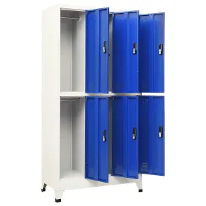 Berkfield Locker Cabinet Grey and Blue 90x45x180 cm Steel