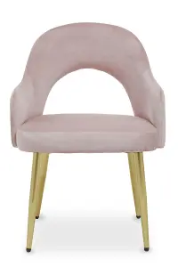 Dusty PInk Velvet Dining Chair, Versatile Velvet Upholstered Dining Table Chair, Tapered Living Room Chair