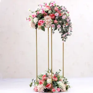 Metal Rectangular Flower Stand Pedestal Wedding Party Ornament 60cm (H)