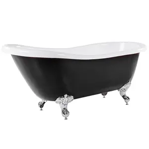 Freestanding Bath 1700 x 760 mm Black CAYMAN