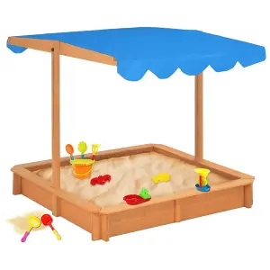 Berkfield Sandbox with Adjustable Roof Firwood 115x115x115 cm