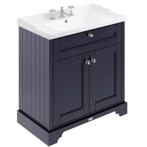 Old London 820mm Single Bathroom Vanity with Integrated Ceramic Basin White