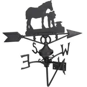 Horse / Mare Farrier Weather Vane Vain Wall Mount House Roof Cast Iron Shoe