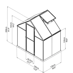 Palram - Canopia Mythos Silver 6x4 Greenhouse