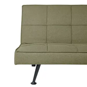 Beliani Retro Sofa Bed HASLE Olive Green