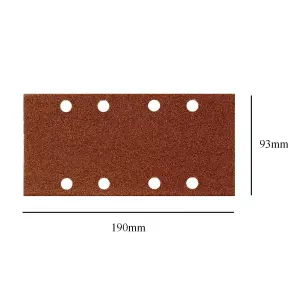 10 x Hook and Loop 40 Grit Punched 1/3 Sanding Sheets 93 x 190mm Abrasive Pads