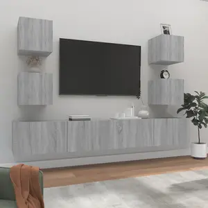 Berkfield 6 Piece TV Cabinet Set Grey Sonoma Engineered Wood