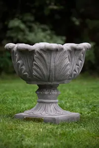 Pair of Tulip Design Stone Cast Garden Vases