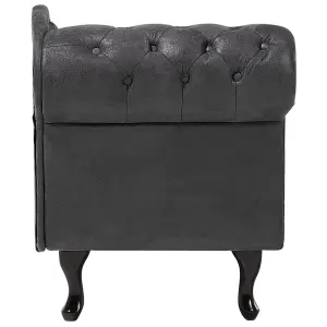 Left Hand Chaise Lounge Faux Suede Grey NIMES