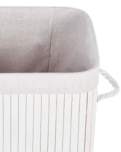 Bamboo Basket with Lid White KOMARI