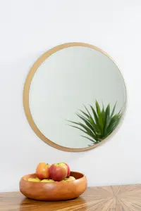 Interiors by Premier Athena Medium Round Wall Mirror With Gold Frame