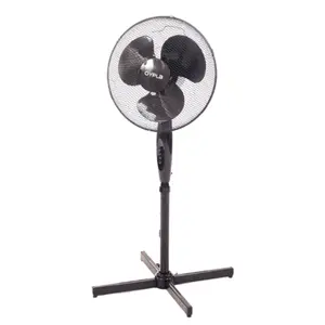 Oypla Electrical 16" Oscillating Black Extendable Free Standing Tower Pedestal Cooling Fan