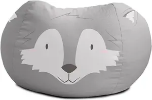 rucomfy Printed Indoor Wolf Animal Children's Medium Beanbag