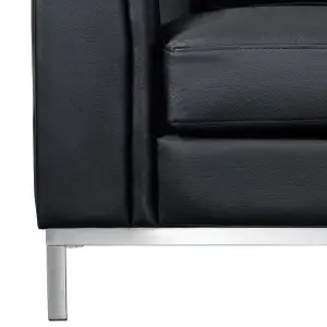 Right-Hand Corner Sofa OSLO Black Leather Right Hand