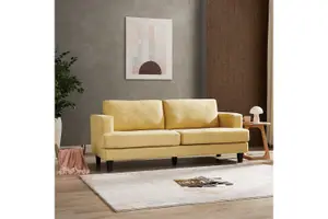 Dale 3 Seater Sofa, Mustard Linen Fabric