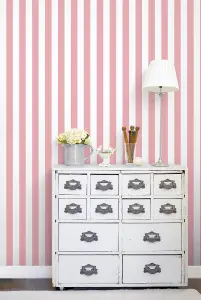 Galerie Smart Stripes 3 Pink Awning Stripe Smooth Wallpaper