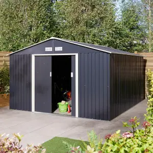 Rowlinson Trentvale 10x12 Metal Apex Shed Dark Grey