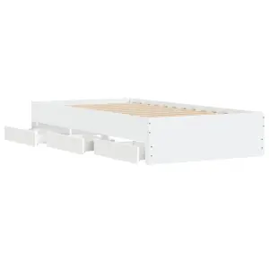 Berkfield Bed Frame with Drawers without Mattress White 90x190 cm Single