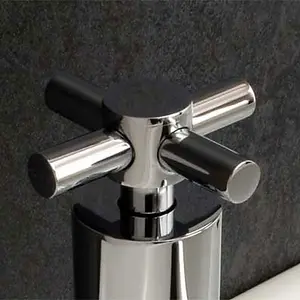 Nes Home Crox Modern Chrome Cross Head Hot & Cold Basin Taps