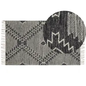 Cotton Area Rug 80 x 150 cm Black and White ARBAA