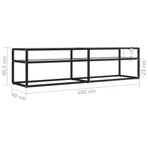 Berkfield TV Cabinet Transparent 160x40x40.5 cm Tempered Glass