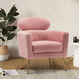 Teddy Boucle Accent Chair Pink