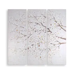 Set of 3 Blossom Tree Trail Printed Canvas Floral Wall Art