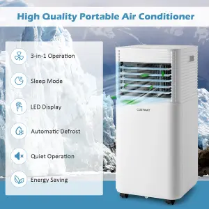 Costway 9000 BTU 3-in-1 Portable Air Conditioner Air Cooler w/ Fan & Dehumidifier Mode