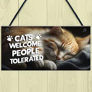 Red Ocean Funny Cat Gifts For Crazy Cat Lady Cat Lover Gifts Hanging Wall Sign Pet Lover Gifts Cat Home Decor Sign