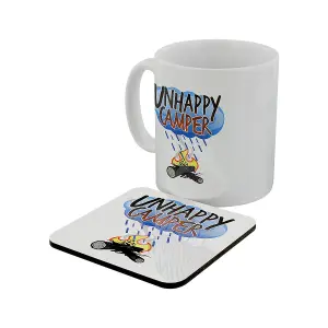 Grindstore Unhappy Camper Mug & Coaster Set White (One Size)