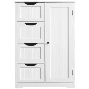 Yaheetech Free-Standing Bathroom Storage Cabinet with Drawers and Shelves - White