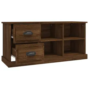 Berkfield TV Cabinet Brown Oak 102x35.5x47.5 cm Engineered Wood