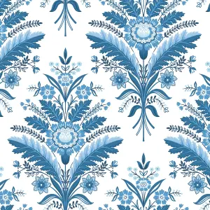 Galerie Mulberry Tree Blue Floral Leaf Wallpaper Roll