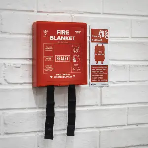 Sealey 1.1Mx1.1M Fire Blanket Emergency General Purpose Wall Mounting Case SFB11