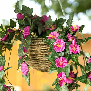 Artificial Purple Flower Hanging Basket Garden