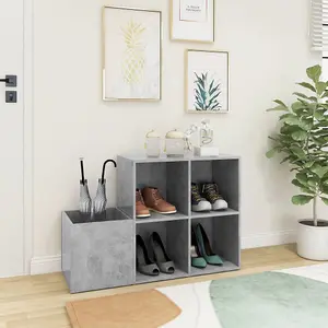 Berkfield Hall Shoe Cabinet Concrete Grey 105x35.5x70 cm Engineered Wood