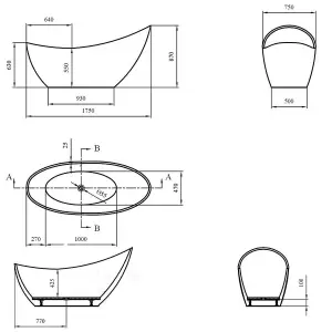 Viktor Benson Elemi Freestanding Slipper Bath