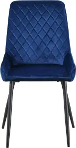 Avery LUXE Blue Velvet Dining Chair x2 Velvet Fabric Priced per Pair