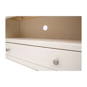 Maggiori Off White 1 Drawer TV Cabinet Chrome Knob