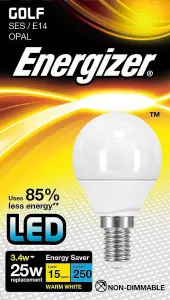 Energizer 3w SES Opal LED Golfball 2700k - Extra Warm White