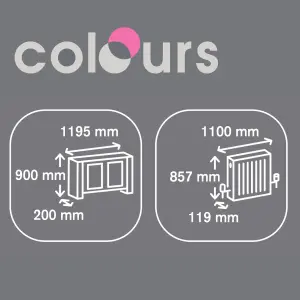 Suffolk Medium White Radiator cover 900mm(H) 1195mm(W) 200mm(D)