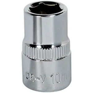 Premium 10mm Forged Steel Drive Socket - 3/8" Square Drive with Polished Chrome Finish