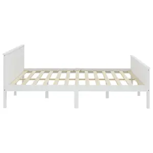 Berkfield Bed Frame White Solid Wood Pine 200x200 cm