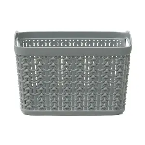 Knit Loop Storage Baskets (Set of 3) Grey