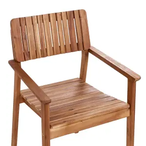 Set of 4 Garden Chairs AGELLO Acacia Wood Light Wood