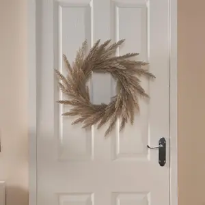 Artificial Door Wall Pampas Wreath Home Decor, Cream - One Size