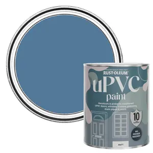 Rust-Oleum Blue Silk Matt UPVC Paint 750ml