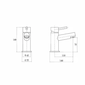 Nes Home Cloakroom Mono Basin Mixer Sink Tap Bathroom Chrome Taps