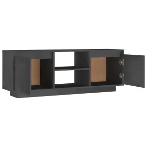 vidaXL TV Cabinet Grey 110x30x40 cm Solid Pinewood